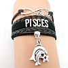 12 Constellations PU Leather Multi-strand Bracelets WG5E0D3-03-1
