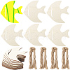 Ocean Theme Wood Pendant Decorations HJEW-WH20016-01B-1