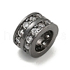 Rack Plating Brass Micro Pave Clear Cubic Zirconia European Beads KK-L215-015B-2