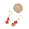 Round Natural Striped Agate/Banded Agate Beaded Necklace & Bracelet & Dangle Earring Sets SJEW-JS01328-6