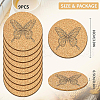 Cork Cup Mats Set DJEW-WH0040-002-2