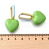Heart Brass Hoop Earrings EJEW-D314-02G-5