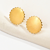 Elegant Irregular Stainless Steel Flat Round Stud Earrings EV2477-2