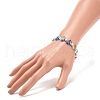 Handmade Millefiori Lampwork & Alloy Heart Beaded Stretch Bracelet BJEW-JB08042-03-3
