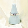 Mother's Day Rings Rhodium Plated 925 Sterling Silver Moissanite Adjustable Rings RJEW-U038-06P-1