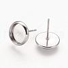 Brass Stud Earring Settings IFIN-Q006-P-NF-2