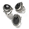 Natural Obsidian Adjustable Rings RJEW-I108-01AS-17-5