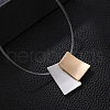 Matte Rectangle Alloy Pendant Necklaces for Women FS-WG1E175-01-4