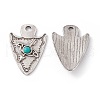 Synthetic Turquoise Half Round Pendants PALLOY-D013-03AS-2