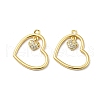 Brass Micro Pave Cubic Zirconia Pendants KK-H460-44G-1