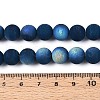Frosted Opaque Glass Beads Strands GLAA-T032-P10mm-MBB14-4
