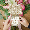 Wood Flower Bouquet Greeting Card AJEW-WH0441-005-6