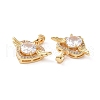 Brass Micro Pave Clear Cubic Zirconia Pendants KK-E068-VC447-3