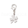 5Pcs Clover 201 Stainless Steel Pendant Decorations HJEW-JM03015-4