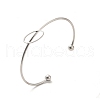 Oval 201 Stainless Steel Cuff Bangles for Women Girls STAS-K247-04P-3