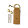 Alloy D Ring Clasps with PU Leather Tab FIND-WH0147-90B-1