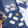 SUNNYCLUE 18Pcs 201 Stainless Steel Rounded Rectangle Stamping Blank Tag Pendants FIND-SC0010-67-3