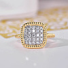 Brass Micro Pave Cubic Zirconia Finger Rings for Women FS-WG378B2-02-2