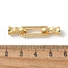 Brass Pave Clear Cubic Zirconia Fold Over Clasps KK-M320-14G-3