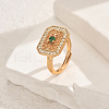 Geometric Hollow Brass Micro Pave Cubic Zirconia Adjustable Finger Rings for Women ZD6795-1-1