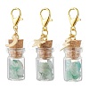 Natural Green Aventurine Chips inside Glass Wishing Bottle Pendant Decoration HJEW-JM03307-01-2