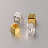 Cube Brass Spacer Beads KK-J204-03-1