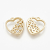 Brass Micro Pave Cubic Zirconia Charms ZIRC-Q014-035G-1