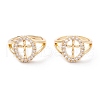 Brass Micro Pave Clear Cubic Zirconia Adjustable Rings RJEW-A002-01G-1