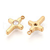 Ion Plating(IP) 304 Stainless Steel Micro Pave Cubic Zirconia Charms STAS-N110-01B-G-2