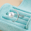 Moon & Round Alloy with Plastic Pearl Cuff Rings for Women FS-WGCF8FF-01-4