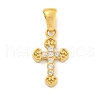 Ion Plating(IP) 304 Stainless Steel Cubic Zirconia Pendants STAS-C102-04G-G-1