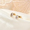 304 Stainless Steel Rhinestone Stud Earrings for Women EJEW-M068-03G-7