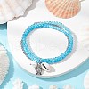 Glass & Brass Beads Multi-strand Bracelets BJEW-TA00638-1