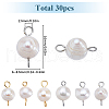 30Pcs 2 Colors Natural Cultured Freshwater Pearl Potato Connector Charms PALLOY-SC00012-2