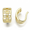 Brass Micro Pave Clear Cubic Zirconia Cuff Earrings EJEW-S201-202G-NF-3