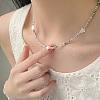 Natural Shell Star & Colorful Glass Round Beaded Necklaces for Women CT9099-2