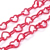 Spray Painted Brass Heart Link Chains CHC-I038-25B-1