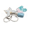 26Pcs Transparent Epoxy Resin & Transparent Acrylic & Faux Suede Tassel Keychain KEYC-JKC01202-18-4