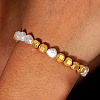 Mother's Day Jewellery Bohemian Style Natural Pearl & Electroplated Synthetic Non-magnetic Hematite Stretch Beaded Bracelets for Friends and Besties UB6444-2