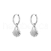 Stainless Steel Shell Shape Dangle Earrings for Women HK0128-2-1