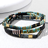 3Pcs Bohemian Black Gold Blue Stretch Bracelet Sets IP2629-2