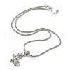 Rack Plating Brass Pave Colorful Cubic Zirconia Butterfly Pendant Necklaces NJEW-A031-04P-1