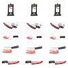 15Pcs 5 Styles Halloween Printed Opaque Acrylic Pendants MACR-YW0003-07-1