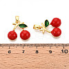 Brass Enamel Pendants KK-N257-52G-3