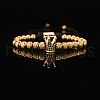 304 Stainless Steel Micro Pave Cubic Zirconia Braided Beads Bracelets WG0F93D-05-1