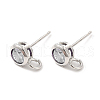 Brass Micro Pave Cubic Zirconia Stud Earring Findings ZIRC-P105-02P-05-1