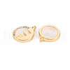 Brass Micro Pave Clear Cubic Zirconia Charms KK-T062-162G-NF-2