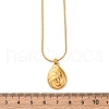 304 Stainless Steel Teardrop Pendant Snake Chain Necklaces NJEW-U026-09G-5