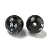 Printed Wood European Beads WOOD-G022-08B-16-2