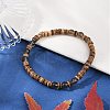 Natural Coconut Flat Round Beads Stretch Bracelets for Women BJEW-JB11636-01-1